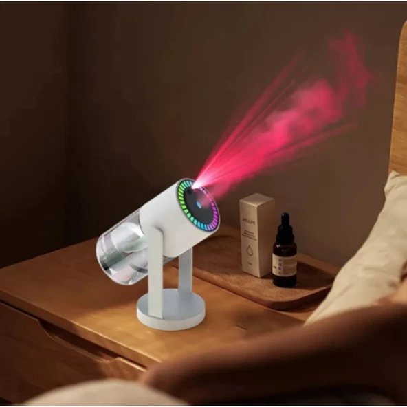 Ozmik CL28 Tavana Işık Yansıtan Gece Lambası Hava Nemlemdirici Ev ve Araba İçin Işıklı Aromaterapi Pembe - Resim 6