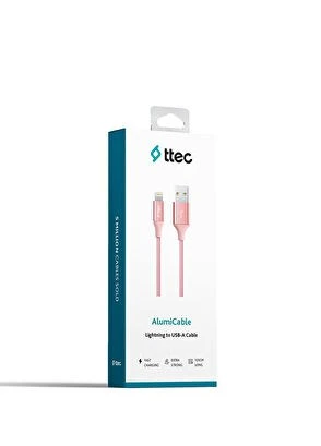 Ttec AlumiCable Rose Altın USB-A To Lightning Şarj Kablosu - 5