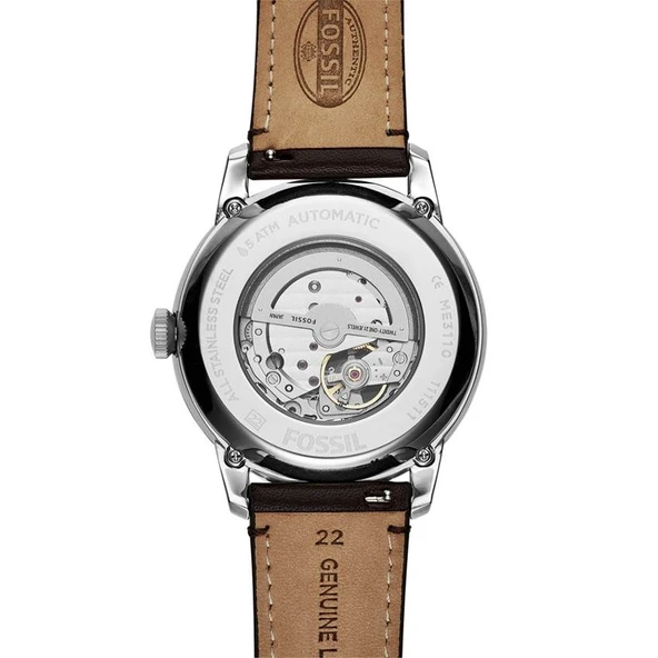 Fossil FME3110 Otomatik Deri Kahverengi Lacivert Kadran 44 mm Erkek Kol Saati - 3