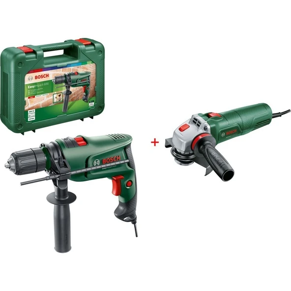 Bosch Easyımpact 600 Darbeli Matkap + Avuç Taşlama Makinesi 750 Watt 115MM