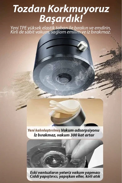 Ozmik Unıversal Uyumlu Vakumlu Manyetik 180°Dönen Taşınabilir Çok Amaçlı Araç Telefon Tutucu - 5
