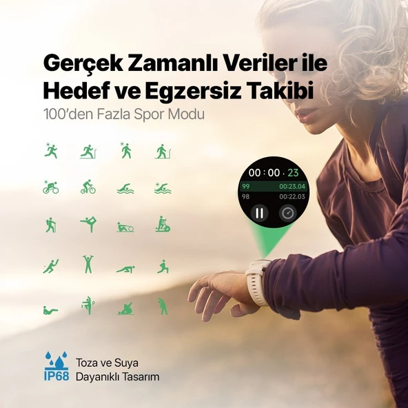 Ttec Tempus Pro 34MM Amoled Ekranlı Yuvarlak Alüminyum Kasa Akıllı Saat - Resim 6