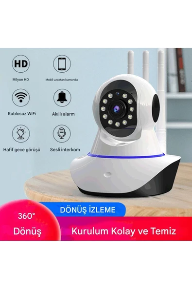 Ozmik CMR11 5 Antenli 360 Dönebilen Bebek Monitörü 10m Gece Görüşlü Hareket Algılama Sensörlü 2 Yönlü İnterkom - 4