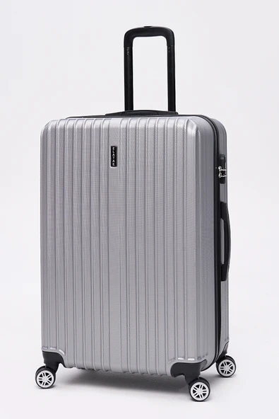 4'lü Valiz Seti Elatae Valiz Büyük - Orta - Kabin Boy ve Makyaj Gri 1020 - 2