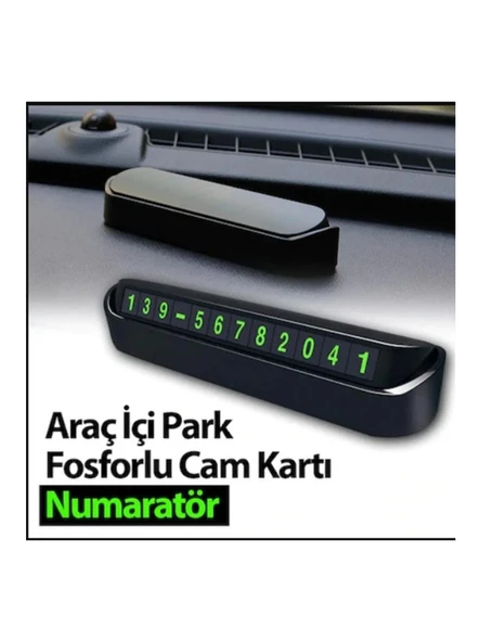 Araç Içi Park Telefon Numarası Fosforlu Numaratör Oto Cam Kartı - 4