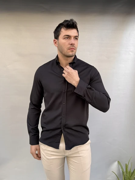 Düz Slim Fit Gömlek