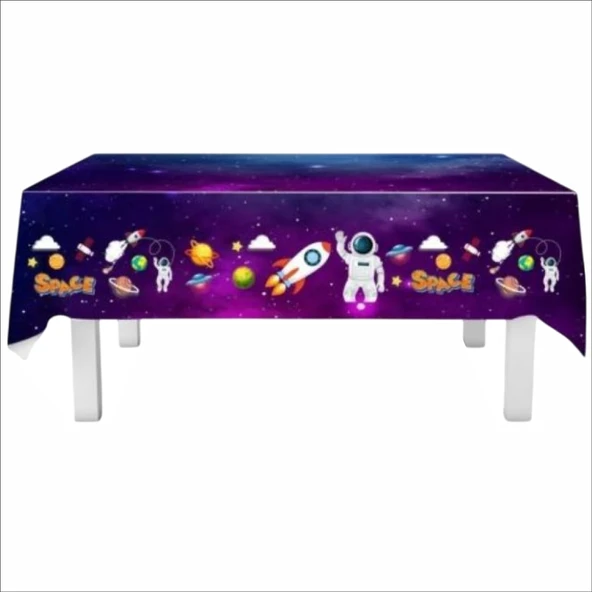 UZAY TEMALI MASA ÖRTÜSÜ 120x180 cm ürün görseli 1