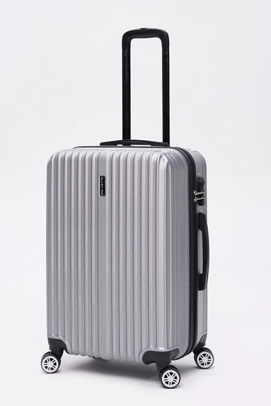 4'lü Valiz Seti Elatae Valiz Büyük - Orta - Kabin Boy ve Makyaj Gri 1020 - 3