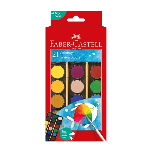 Faber Castell Sulu Boya 21 Renk Büyük