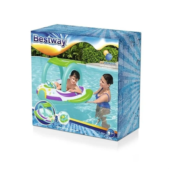 Bestway Space Splash Gölgelikli Çocuk Şişme Botu ( Bebe Flatörü ) 107x112cm - 5