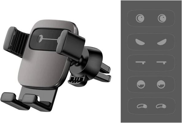 Baseus 2'si 1 Arada, Araç/Otomobil İçi Cep Telefonu Tutucu, Siyah - Mavi, Hem Araç Kalorifer Peteği/Havalandırma Mazgalları/Klima Boşluğuna Hem de Torpido Üstüne Uygun Teşhir - 3