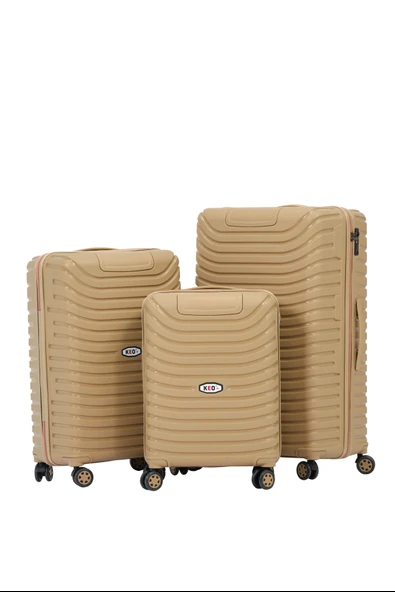 Keo-Plus Gold 3 lü Set Silikon Kırılmaz PP Valiz - 2