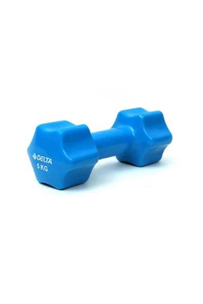 Delta 5 Kg x 1 Adet Deluxe Pvc Kaplama Mavi Demir Dambıl