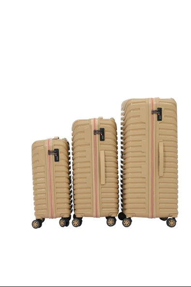 Keo-Plus Gold 3 lü Set Silikon Kırılmaz PP Valiz - 3