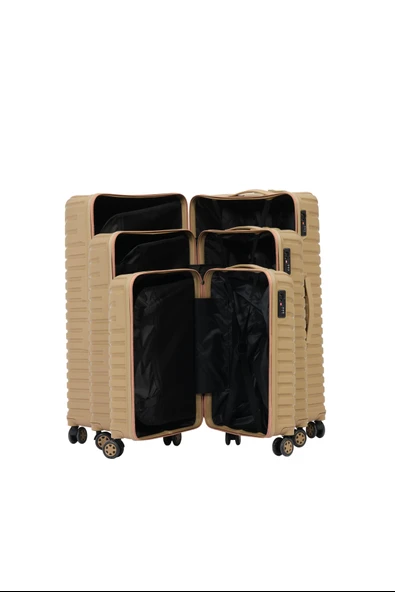 Keo-Plus Gold 3 lü Set Silikon Kırılmaz PP Valiz - 4