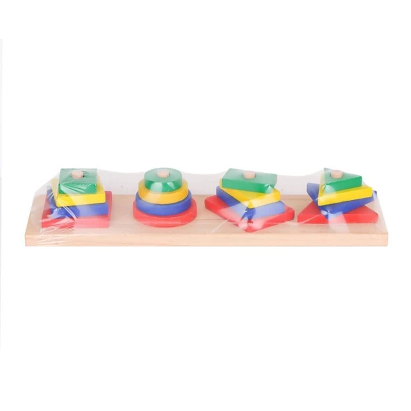 Nessiworld KR006 Woodoy Renkli Geometrik Şekiller -Karsan  Oyuncak