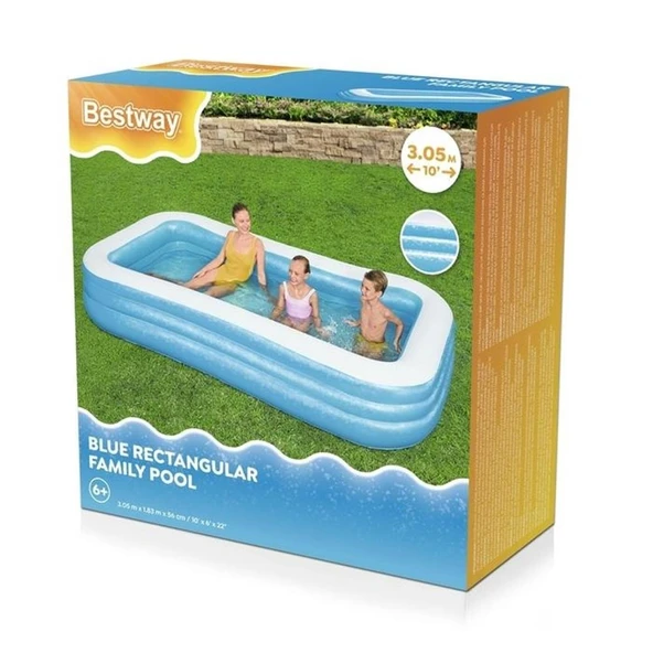 Bestway Dikdörtgen Şişme Aile Havuzu 305x183x56 cm - 4