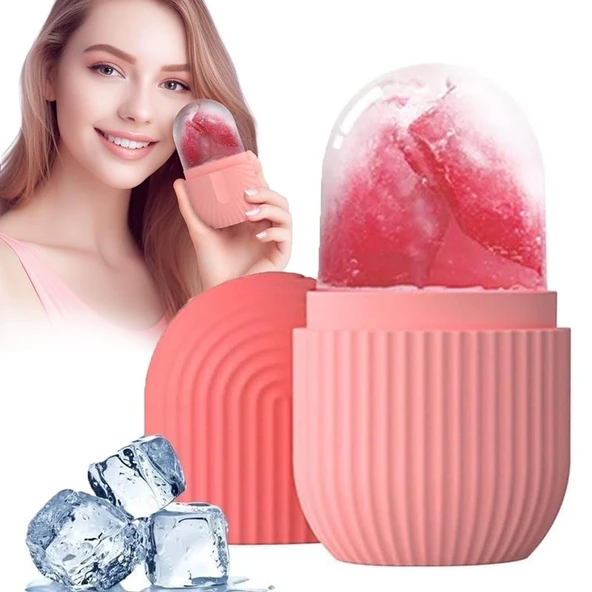 YÜZ VE GÖZ ALTI İÇİN SİLİKON BUZ MASAJ ALETİ - SOĞUK TERAPİ BUZ SİLİNDİRİ