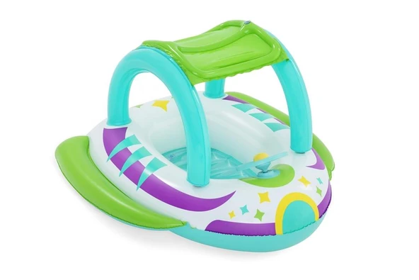 Bestway Space Splash Gölgelikli Çocuk Şişme Botu ( Bebe Flatörü ) 107x112cm - 2