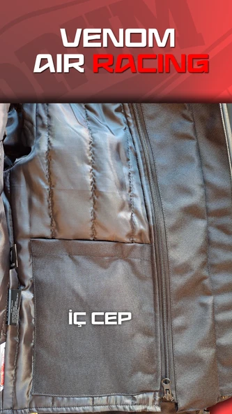 Venom Air Racing Kırmızı Siyah Motosiklet Montu - 3