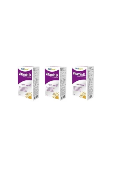 Wellcare Vitamin D3 Sprey 1000 Iu 3'lü