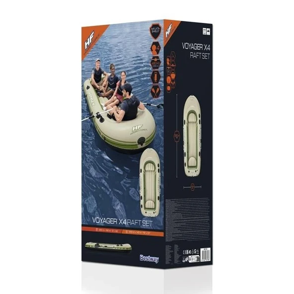 Bestway Hydro-Force Voyager X4 Raft Şişme Bot Set - 3