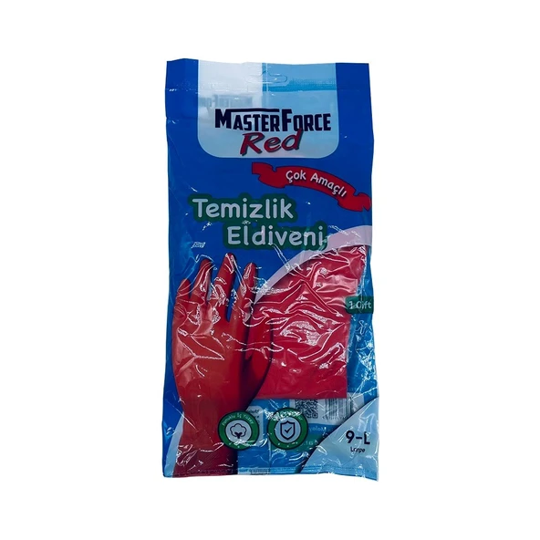 Masterforce Temizlik Kırmızı Eldiveni Large No: 9