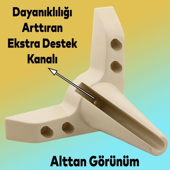Mobilya Kanepe Sehpa TV Ünitesi Koltuk Ayağı 14 cm Krem Baza Ayak 4 Adet - 4