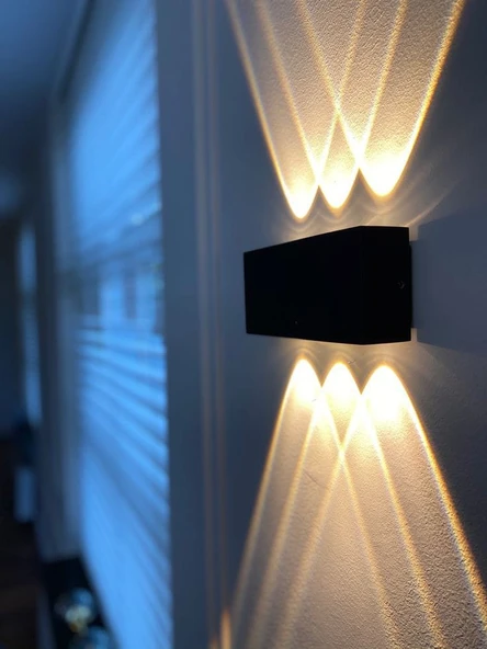 Elektrikle Çalışır, 12 Watt Amber Işık Ledli, İç ve Dış Mekan Aplik, Yüksek Işık Güçlü Led Aplik