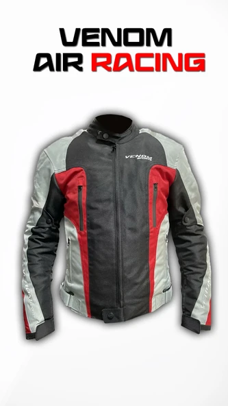 VENOM AIR RACING KIRMIZI BEYAZ 4 MEVSİM MOTOSİKLET MONTU