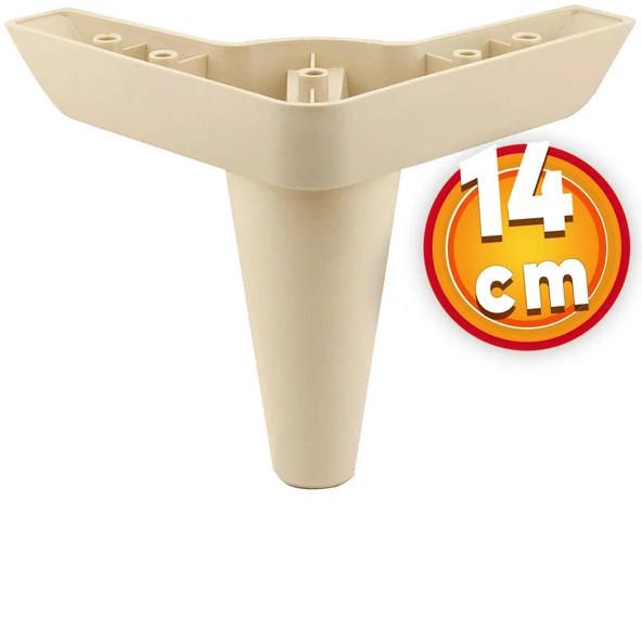 Mobilya Tv Ünitesi Çekyat Koltuk Kanepe Baza Destek Ayağı Ayakları 14 Cm Krem M8 6'lı Set - Resim 7