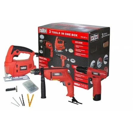 ATTLAS ECO TRİO 3'Lü SET (DARBELİ MATKAP+AKÜLÜ MATKAP +DEKUPAJ TESTERE)