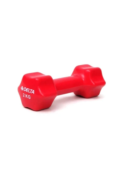 Delta 2 Kg X 1 Adet Deluxe Pvc Kaplama Kırmızı Demir Dambıl