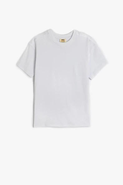 Koton Erkek Çocuk Basic Oversize Tişört Kısa Kollu Bisiklet Yaka Pamuklu