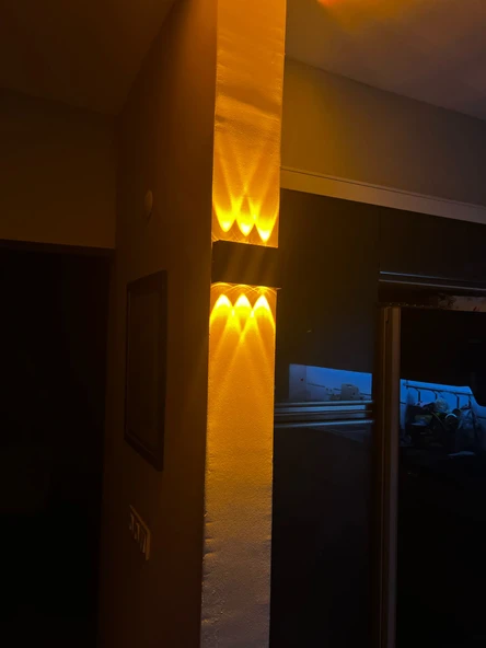 12 Watt Amber Işık Ledli, Elektrikle Çalışır, Bahçe - Villa Duvar Aydınlatma Armatürü, Amber Aplik - 4
