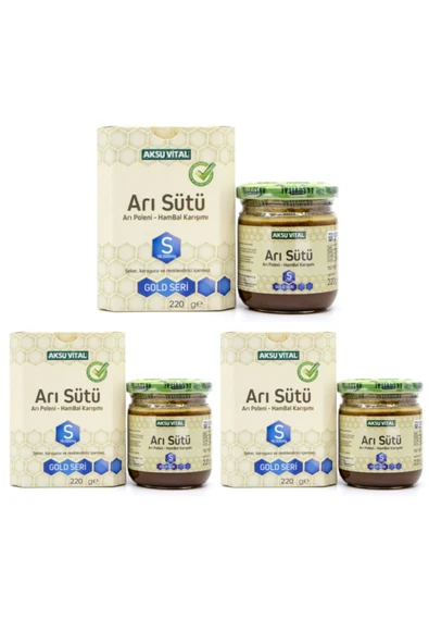 Aksuvital Arı Sütü Bal Polen (s) 18.000 Mg - Yetişkin X 3 Adet