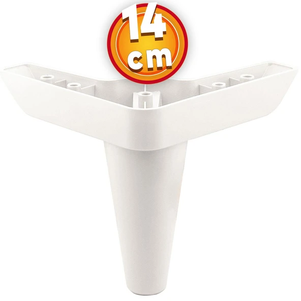 Mobilya Tv Ünitesi Çekyat Koltuk Kanepe Baza Destek Ayağı Ayakları 14 Cm Beyaz M8 6'lı Set - Resim 7