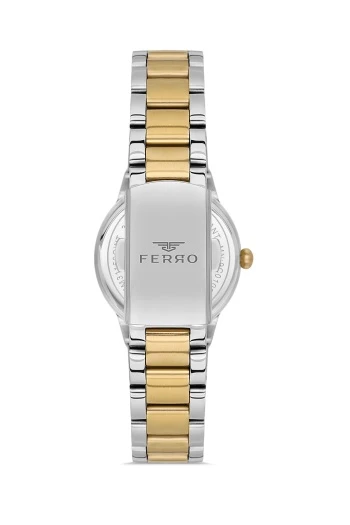 Ferro FL21349A-D Quartz Çelik Gold/Gri 32 mm Kadın Kol Saati - Resim 4