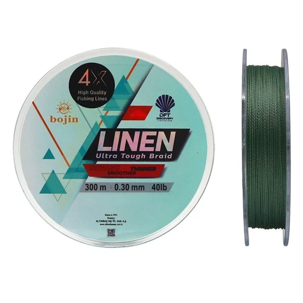 DFT Bojin 4X Linen Yeşil İp Misina 300MT 0.30MM