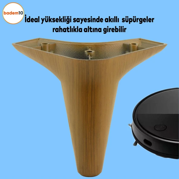 Mobilya Tv Ünitesi Çekyat Koltuk Kanepe Destek Ayağı 12 Cm Koyu Ceviz Baza Ayakları M8 6'lı Set - Resim 5