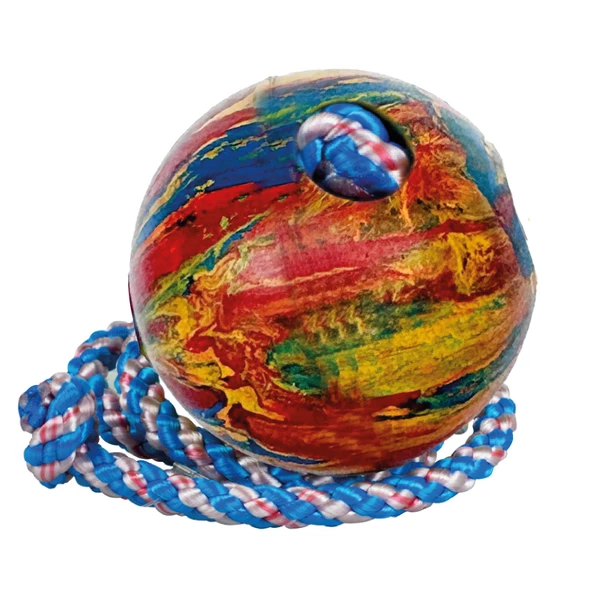 Kds Color Play Kauçuk Köpek Eğitim ve Oyun Topu İpli 7 cm