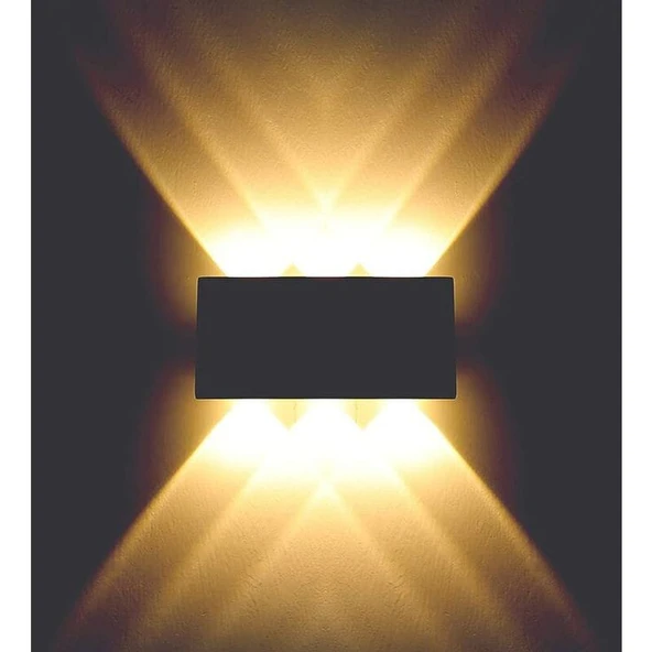 12 Watt Amber Işık Ledli, Elektrikle Çalışır, Bahçe - Villa Duvar Aydınlatma Armatürü, Amber Aplik - 6