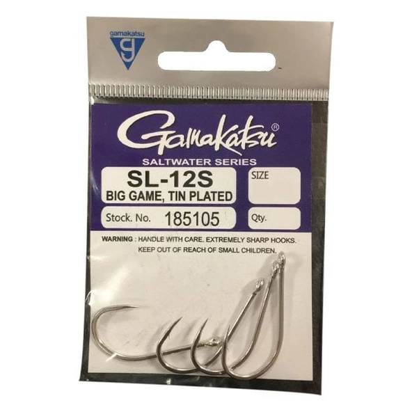 Gamakatsu SL12S Big Game NO:6/0 Nikel Olta İğnesi 6Adet
