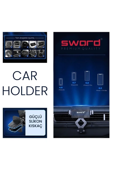 SWORD Ayarlanabilir Araç İçi Telefon Tutucu Her Telefon İle Uyumlu SW-AYR - 3