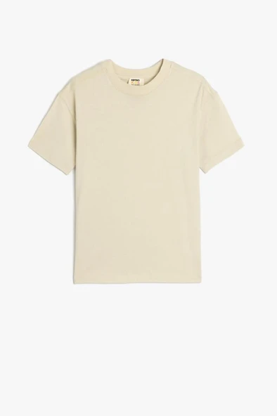 Koton Erkek Çocuk Basic Oversize Tişört Kısa Kollu Bisiklet Yaka Pamuklu