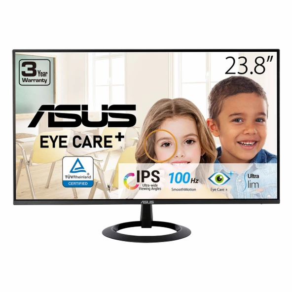 Asus VZ24EHF 23.8" 100Hz 1Ms HDMI FullHD Adaptive-Sync IPS Vesa Monitör ürün görseli 1