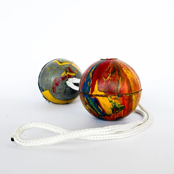 Kds Color Play Kauçuk Köpek Eğitim ve Oyun Topu İpli 7 cm - 2