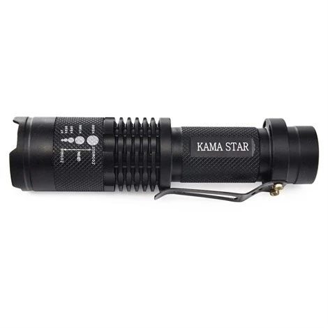 Km 87 Polis Tipi Zoomlu Şarjlı Metal Dağ Kamp Cep Feneri - Resim 2