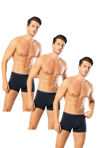 Looksense Erkek Dude 3Lü İnce Bel Lastikli Likralı Boxer 12003 - 3