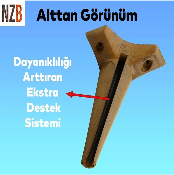 Mobilya Kanepe Sehpa TV Ünitesi Koltuk Ayağı 24 cm Kahverengi Ahşap Desenli Baza Ayak 4 Adet - 6